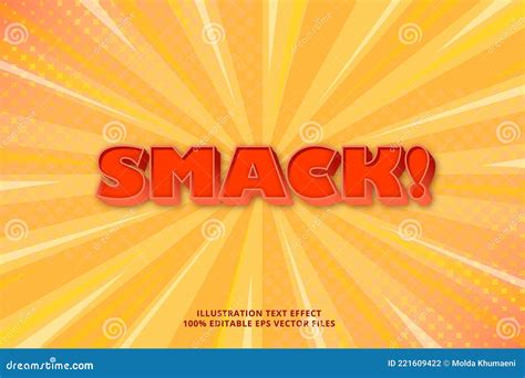 Smack Text Effect With Cartoon Background Stock Vector Illustration