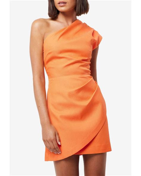 Mossman Here Before One Shoulder Mini Dress In Orange Lyst