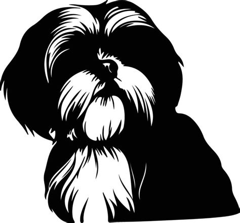 Shih Tzu Black Silhouette 2024