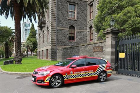 Australian Federal Police car providing security at Victory Barracks in ...