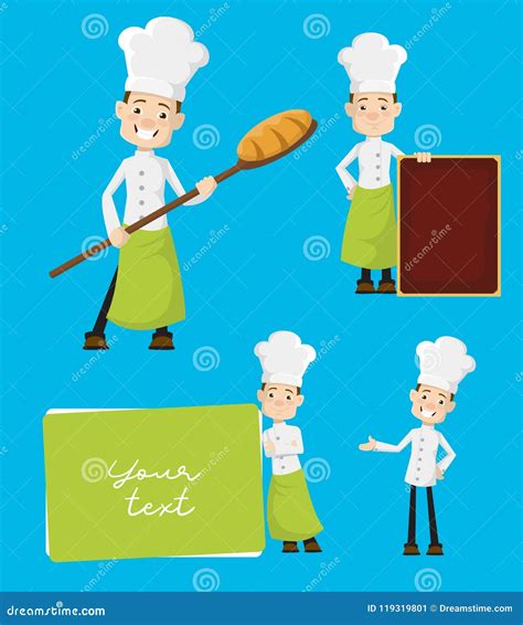 Las Ventas Del Cocinero De La Historieta Que Saludan El Ejemplo Plano