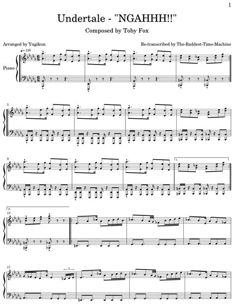 Undertale Ngahhh Sheet Music For Piano