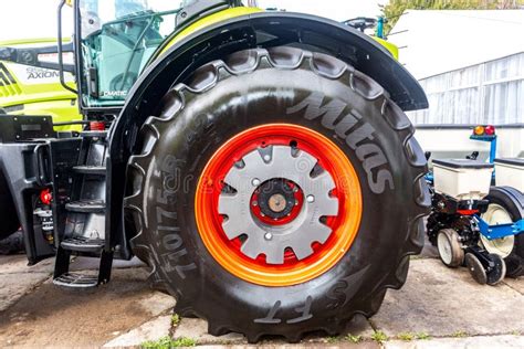 Big Wheel Of New Modern Agricultural Tractor Kirovets K 4 Exhibited At