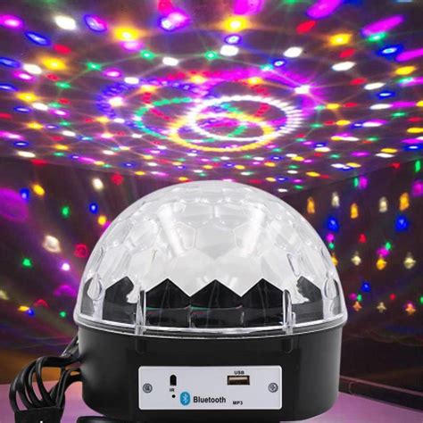 Globo De Luz Led Giratório para Festa e Balada caixa de som Mp3