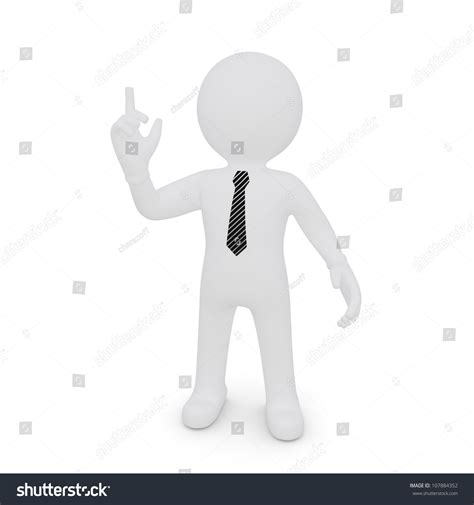 White Man Raised Index Finger Isolated Stock Illustration