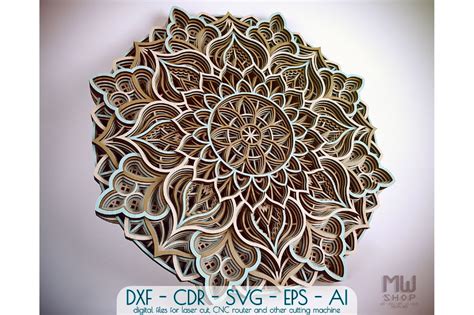 Coffe 3D Mandala Svg Files SVG Files Multilayer Panel For Laser Cutting