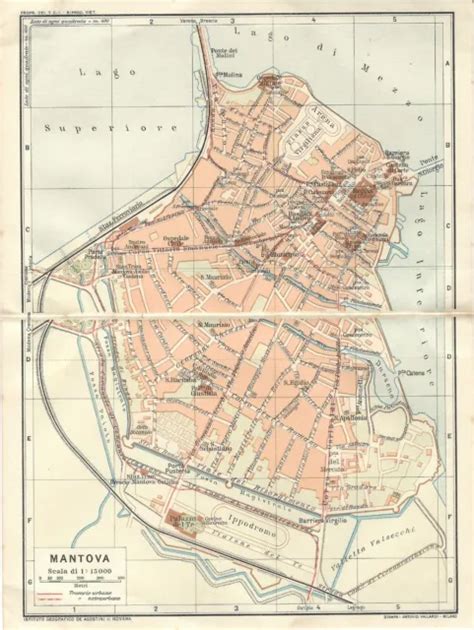 Carta Geografica Antica Mantova Pianta Della Citt Old Antique Map