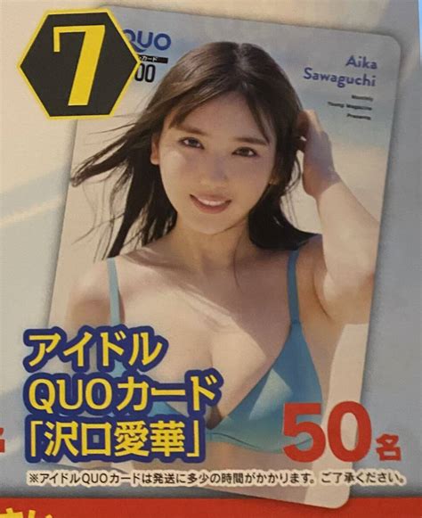 【未使用】月刊ヤングマガジン 2024年6月号 アンケートプレゼント応募用紙 沢口愛華 特製アイドルquoカードプレゼント応募券の落札情報詳細