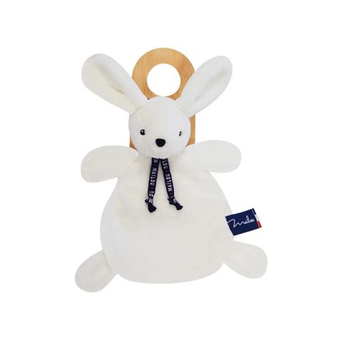 Doudou plat Lapin Dorlotin Blanc Maïlou Tradition Doudous en