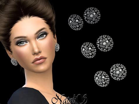 The Sims Resource Natalis Crystal Button Earrings