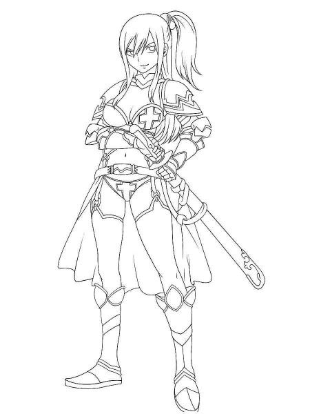 Erza Scarlet Coloring Pages