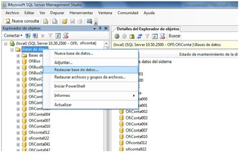 Restaurar Base De Datos Sql