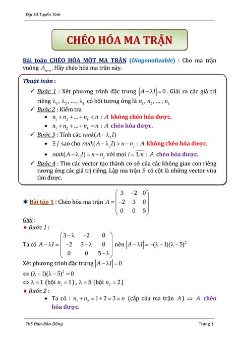 Chéo Hóa Ma Trận Hướng Dẫn Toàn Diện Và Ứng Dụng Thực Tiễn