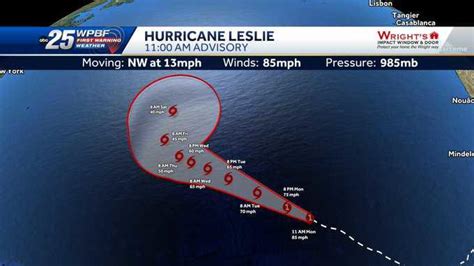 Tropical Storm Leslie Is Moving Across Tropical East Atlantic