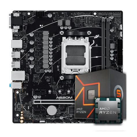 OFERTA Kit Upgrade AMD AM5 Ryzen 5 8600G Placa Mãe Chipset A620 por