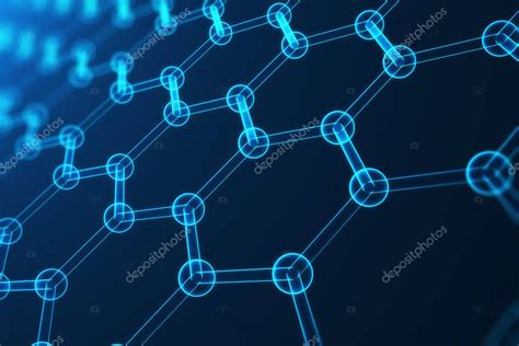 3D Render abstracto nanotecnología forma geométrica hexagonal Close up
