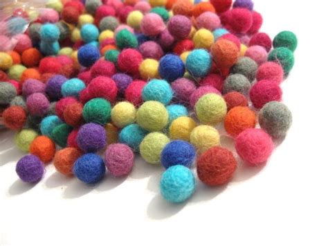 Felt Balls Color Mix 50 Pure Wool Beads 10mm Multicolor