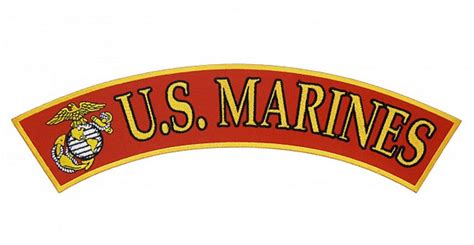 Patriotic Us Marines Embroidered Rocker Biker Patch Quality Biker Patches