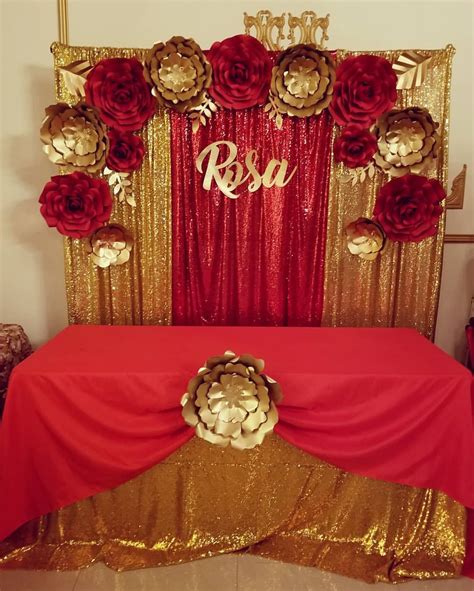 Todays 60th Birthday Backdrop Rental Red And Gold Gold Bedroom Decor