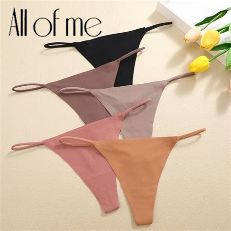 Allofme Women Seamless G String Sexy Low Waist Thongs Bikini Panties