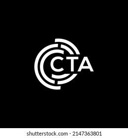 Cta Letter Logo Design On Black Stock Vector (Royalty Free) 2147363801 ...