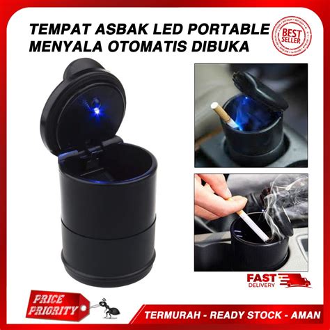 Jual Asbak Mobil Tempat Abu Rokok Lampu LED Ashtray Cup Car Shopee