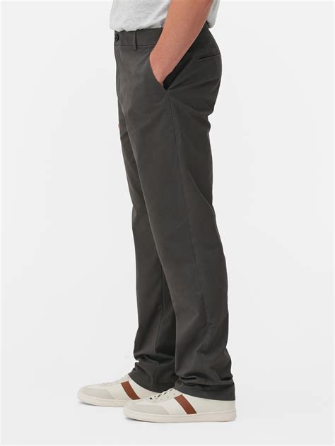 Pantalon Chino Stretch Coupe Droite Anthracite Homme Primark