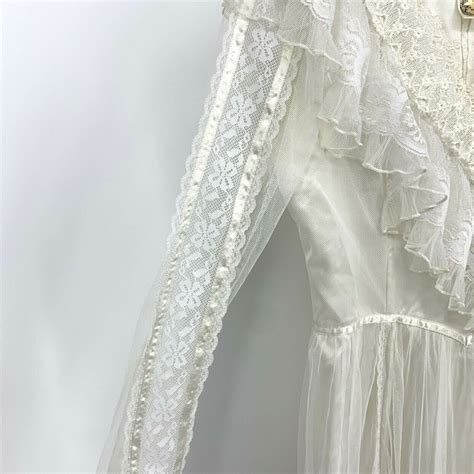 S Gunne Sax Bridal Dress Lace Detailed Sheer Gem