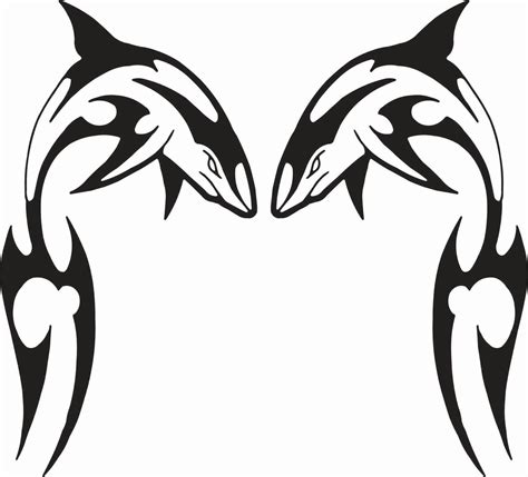 TRIBAL SHARKS PAIR CAR DECAL STICKER - Gympie Stickers