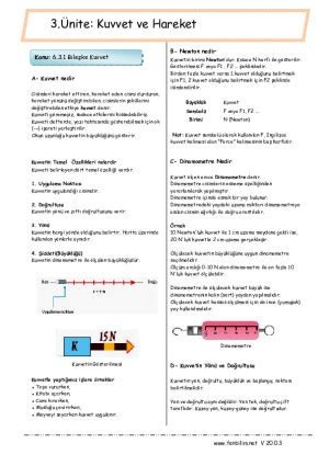 S N F Fen Bilimleri Bile Ke Kuvvet Konu Anlat M Konu Zeti Derslig