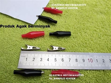 Jual Bagus Merah Hitam Jepit Buaya Cm Aki Alligator Clips Cm Kecil