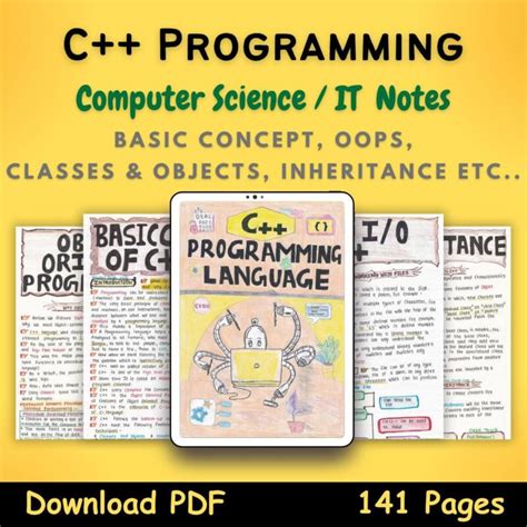 C Oops Programming Cpp Color Handwritten Notes Pdf Newtondesk