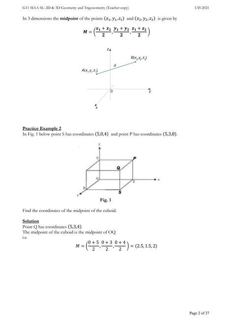 Solution Ib Maa Sl Geometry Trigonometry Notes Teacher Copy Studypool