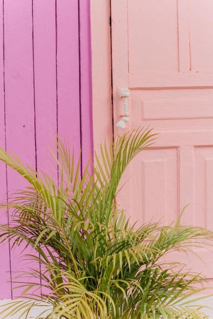 Premium Photo Pink Door On A Bright Building