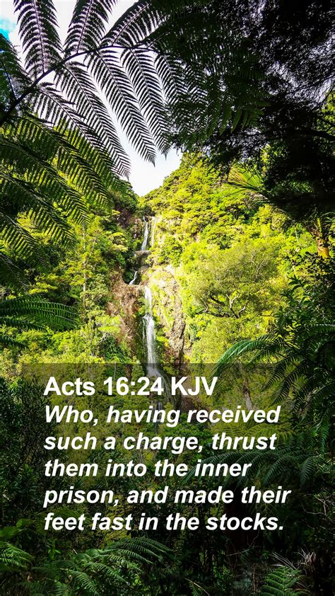 Acts 1624 Kjv Mobile Phone Wallpaper Who Having Received Such A