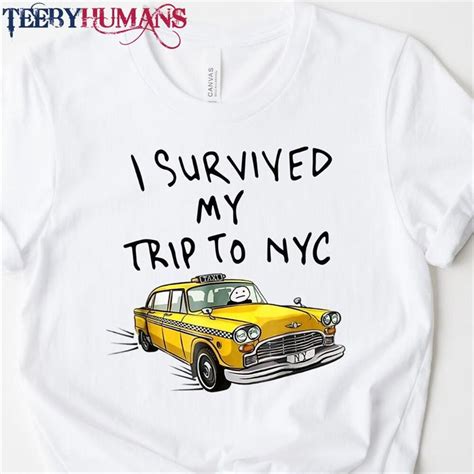 I Survived My Trip To Nyc T Shirt New York City Tom Yellow Taxi Spider