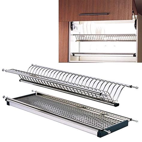 Modern 2 Tier Stainless Steel Folding Dish Drying Dryer Rack 700mm28 Drainer