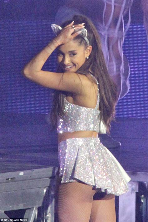 Ariana Grande Takes To The Stage In Toronto Wearing A Crop Top And Mini Skirt Daily Mail Online