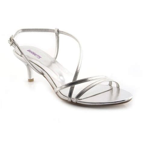 Silver Kitten Heel Strappy Sandal 32 Found On Polyvore Silver