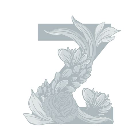 The Letter Z Floral Alphabet Png