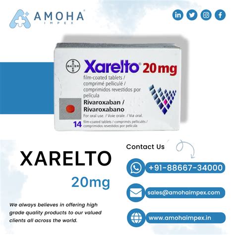 Rivaroxaban Xarelto 20mg Tablet At Rs 500 Stripe Xarelto Tablets In