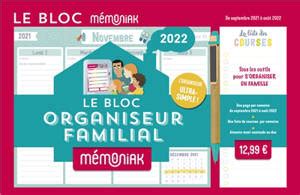 Le bloc organisateur familial 2022 de septembre 2021 à août 2022