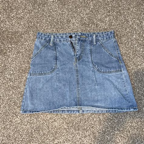 Light Blue Jean Skirt Size XS S Jeanskirt Depop