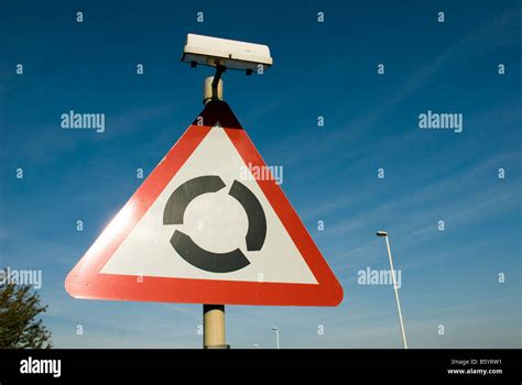 Road Sign Roundabout Uk Stock Photos And Road Sign Roundabout Uk Stock