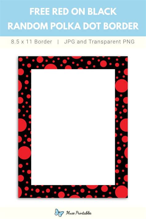 Red On Black Random Polka Dot Border Floral Border Design Colorful Borders Design Border