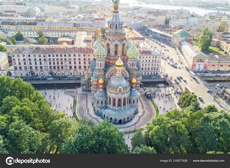 Top View Church Savior Spilled Blood Saint Petersburg Russia Stock