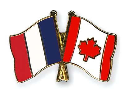 Crossed Flag Pins France-Canada Flags