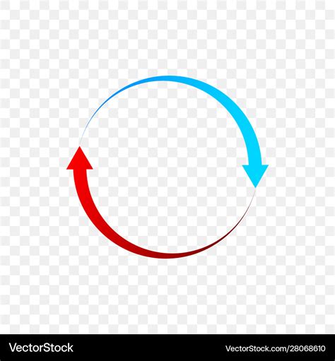 Rotation arrows circle icon red and blue Vector Image