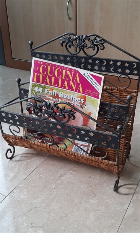 Wrought Iron Cane Magazine Rack Furniture Home Living Home