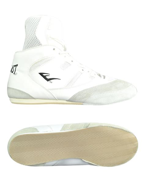 Professional Suede Boxing Hi Top Shoe By Everlast Boxing Colour White